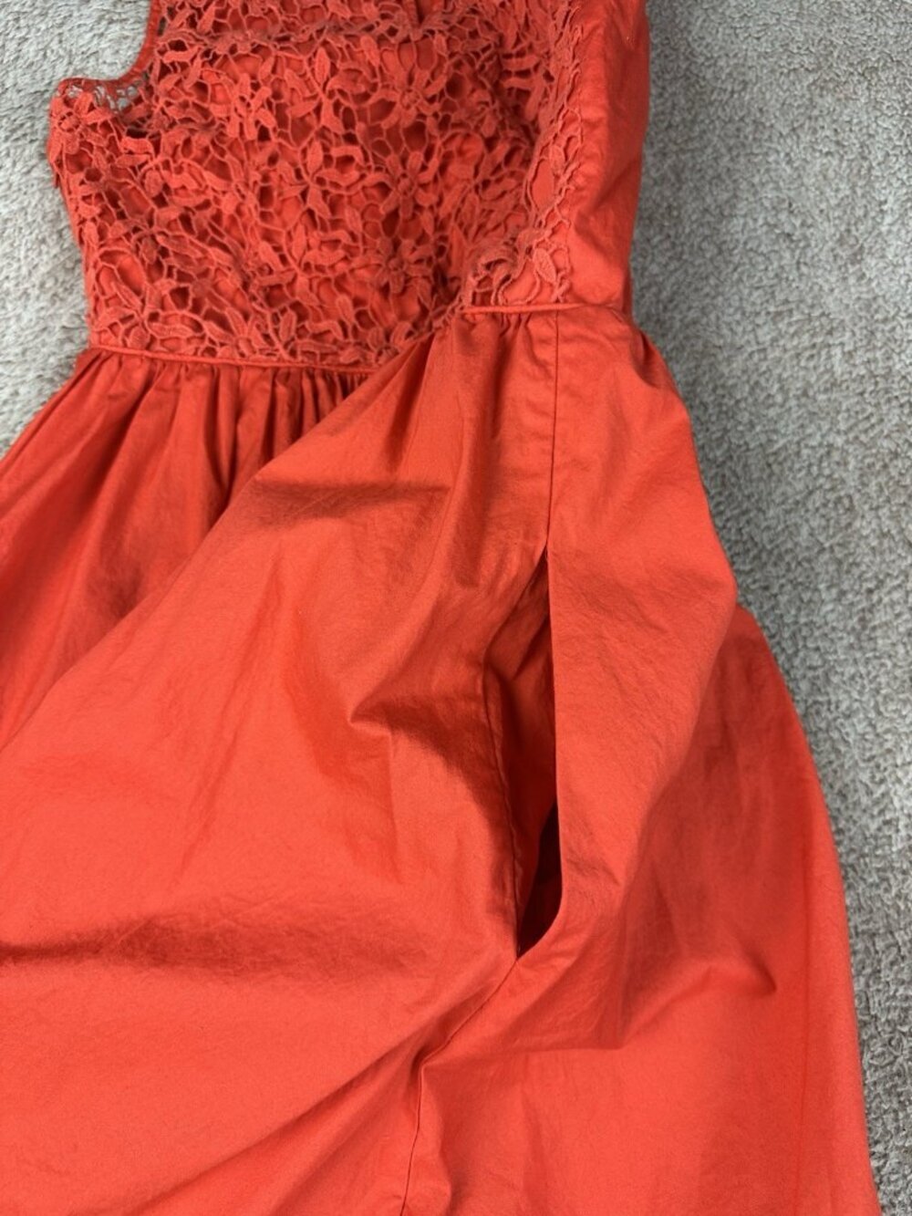 Anthro Moulinette Soeurs Melora Sweet Enticement Dress Womens Size 6 Red-Orange - Picture 13 of 15